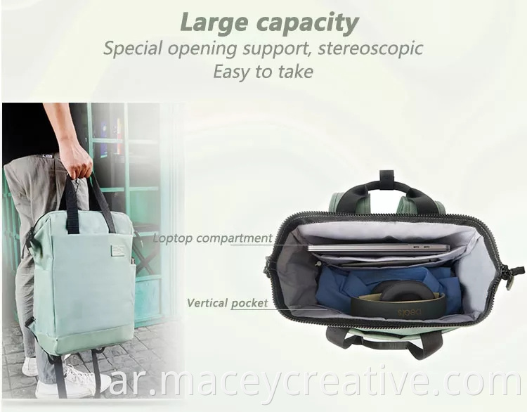 مخصصات مخصصة للتهوية متعددة الوظائف معاد تدويرها من نسيج Pet Daypack Daypack Travel Eco Friend Rpet Tote Backpack Propack Pass